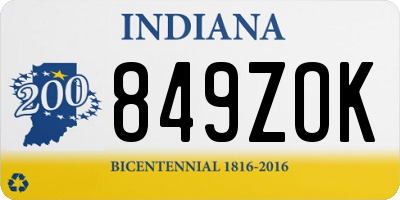 IN license plate 849ZOK