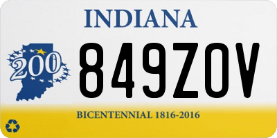 IN license plate 849ZOV