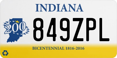 IN license plate 849ZPL