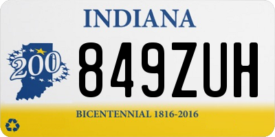 IN license plate 849ZUH
