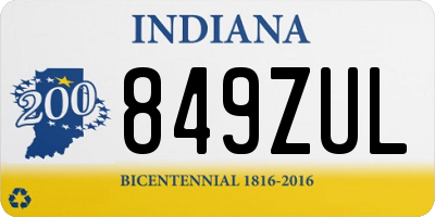 IN license plate 849ZUL
