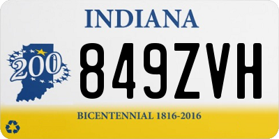 IN license plate 849ZVH