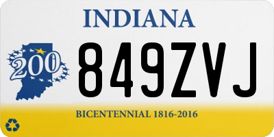 IN license plate 849ZVJ