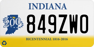 IN license plate 849ZWO