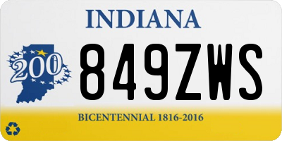 IN license plate 849ZWS