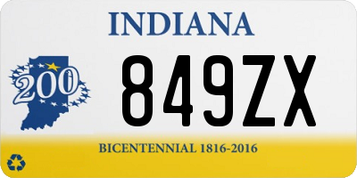 IN license plate 849ZX