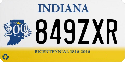 IN license plate 849ZXR