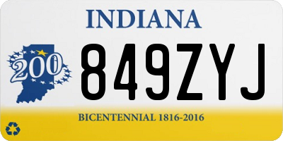 IN license plate 849ZYJ