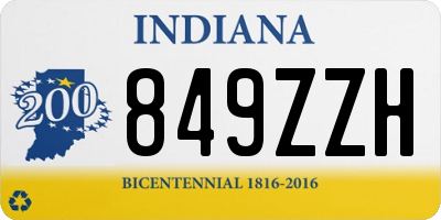 IN license plate 849ZZH