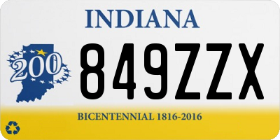 IN license plate 849ZZX