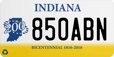 IN license plate 850ABN
