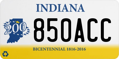 IN license plate 850ACC