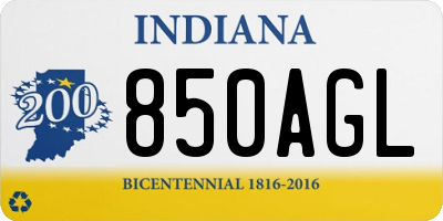 IN license plate 850AGL