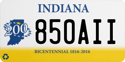 IN license plate 850AII