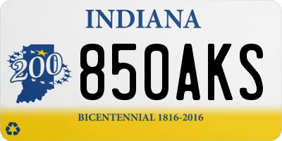 IN license plate 850AKS