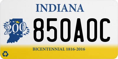 IN license plate 850AOC