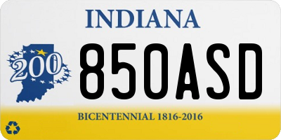 IN license plate 850ASD