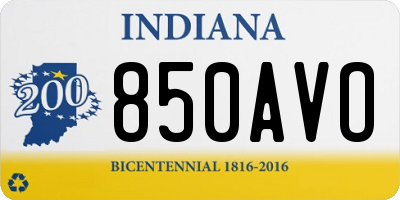 IN license plate 850AVO