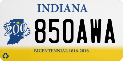 IN license plate 850AWA