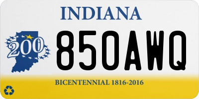 IN license plate 850AWQ