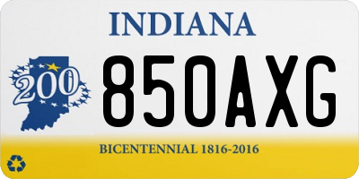 IN license plate 850AXG