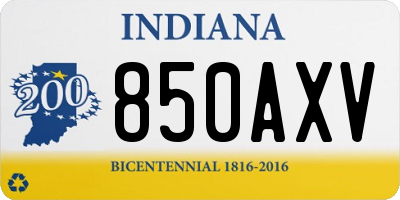 IN license plate 850AXV