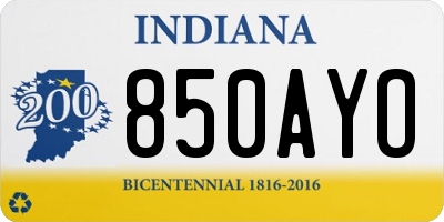 IN license plate 850AYO