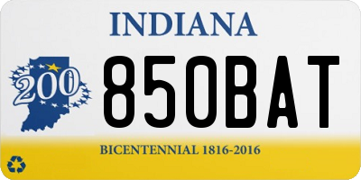 IN license plate 850BAT