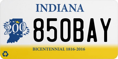 IN license plate 850BAY