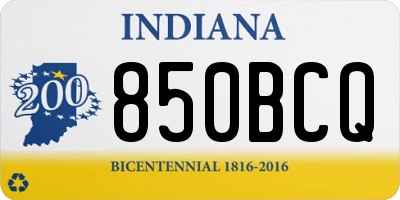 IN license plate 850BCQ