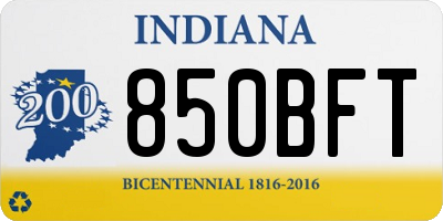 IN license plate 850BFT