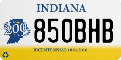 IN license plate 850BHB