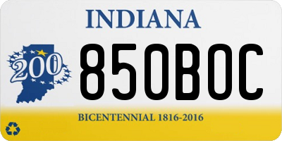 IN license plate 850BOC