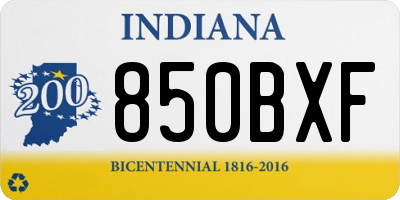 IN license plate 850BXF