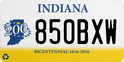 IN license plate 850BXW