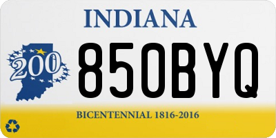 IN license plate 850BYQ