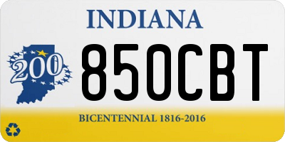 IN license plate 850CBT