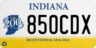 IN license plate 850CDX