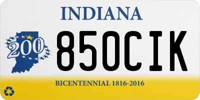 IN license plate 850CIK