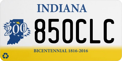 IN license plate 850CLC