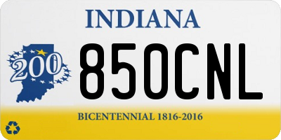 IN license plate 850CNL