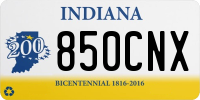 IN license plate 850CNX