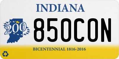 IN license plate 850CON