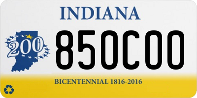 IN license plate 850COO