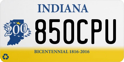 IN license plate 850CPU