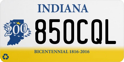 IN license plate 850CQL