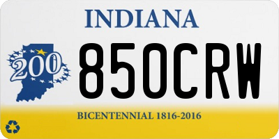 IN license plate 850CRW