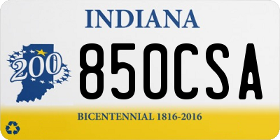 IN license plate 850CSA