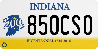IN license plate 850CSO