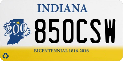 IN license plate 850CSW